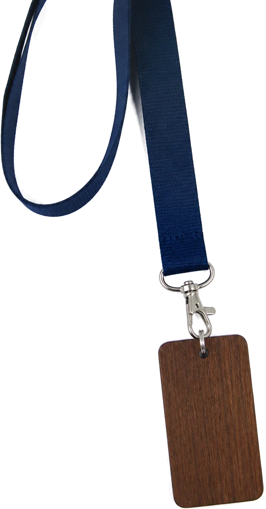 Custom lanyard and wooden key tag
